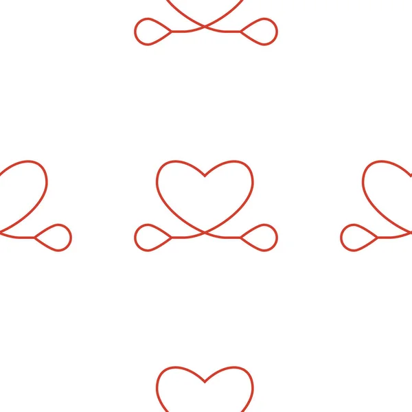Γραμμή Τέχνη Απρόσκοπτη Μοτίβο Μορφή Μιας Καρδιάς Λευκό Φόντο Ρομαντική — Διανυσματικό Αρχείο