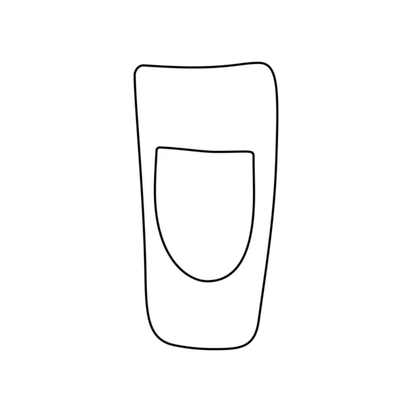 Rum Glass Hand Drawn Line Cartoon Illustration Romantic Alcoholic Drink — ストックベクタ