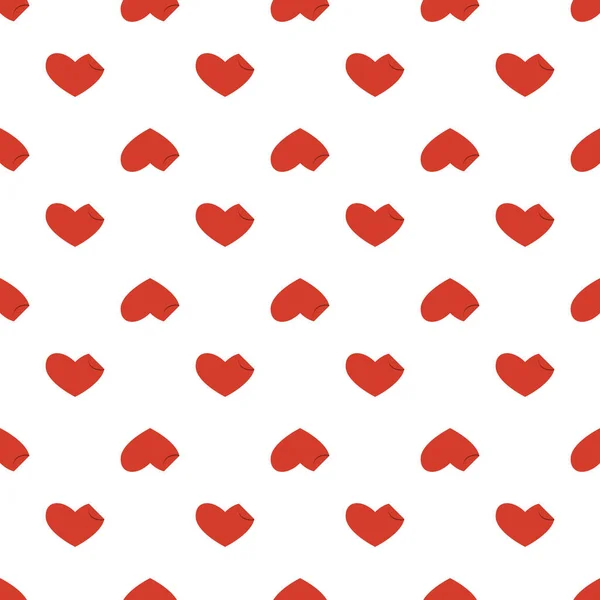 Line Art Seamless Pattern Form Red Heart Curved Corner White — Stock Vector
