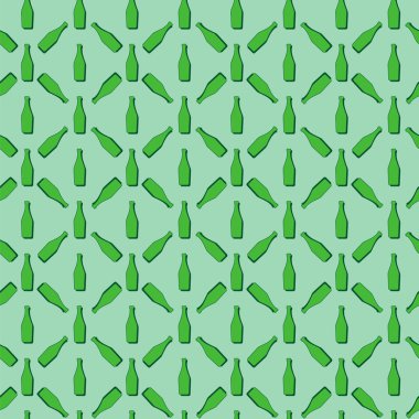 Martini şişeleri kusursuz. Çizgi sanatı tarzı. Görüntü özeti. Renk tekrarlama şablonu. Parti içkileri konsepti. Arka planda bir resim. Herhangi bir amaç için düz tasarım