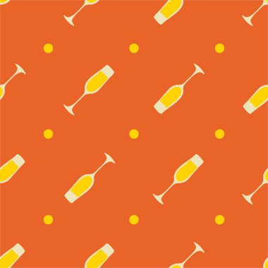 Şampanya kadehinin pürüzsüz deseni, her amaç için harika bir tasarım. Doodle tarzı. Elle çizilmiş görüntü. Renk tekrarlama şablonu. Parti içkileri konsepti. Serbest çizim. Çizgi film taslağı