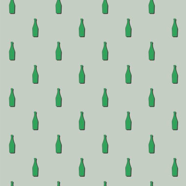 Martini şişeleri kusursuz. Çizgi sanatı tarzı. Görüntü özeti. Renk tekrarlama şablonu. Parti içkileri konsepti. Arka planda bir resim. Herhangi bir amaç için düz tasarım