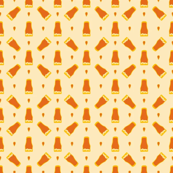 Beer Glass Seamless Pattern Great Design Any Purposes Doodle Style — Stock Vector