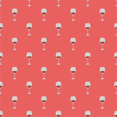 Kırmızı şarap kadehi kusursuz desen, her amaç için harika tasarım. Doodle tarzı. Elle çizilmiş görüntü. Şablonu tekrarla. Parti içkileri konsepti. Serbest çizim. Çizgi film taslağı