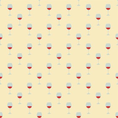 Kırmızı şarap kadehi kusursuz desen, her amaç için harika tasarım. Doodle tarzı. Elle çizilmiş görüntü. Şablonu tekrarla. Parti içkileri konsepti. Serbest çizim. Çizgi film taslağı