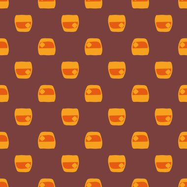 Viski bardağının dikişsiz şekli, her amaç için harika bir tasarım. Doodle tarzı. Elle çizilmiş görüntü. Şablonu tekrarla. Parti içkileri konsepti. Serbest çizim. Çizgi film taslağı