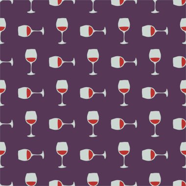 Kırmızı şarap kadehi kusursuz desen, her amaç için harika tasarım. Doodle tarzı. Elle çizilmiş görüntü. Şablonu tekrarla. Parti içkileri konsepti. Serbest çizim. Çizgi film taslağı