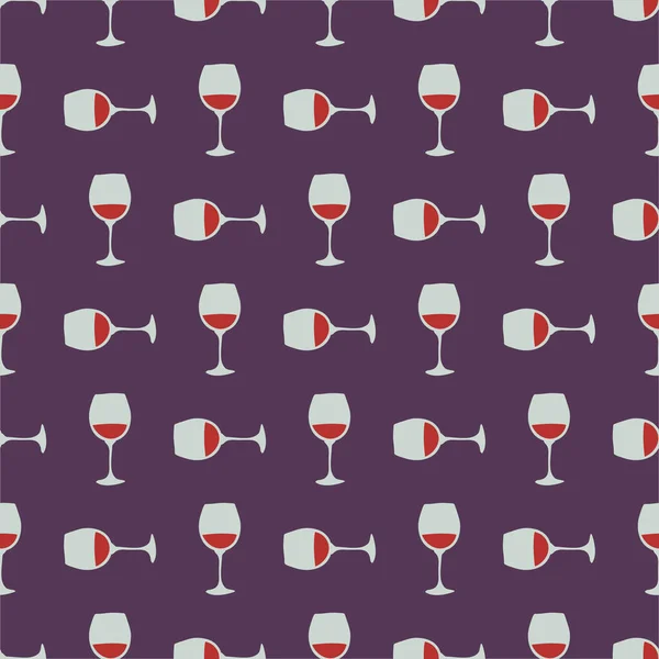 Red Wine Glass Seamless Pattern Great Design Any Purposes Doodle — Stock Vector