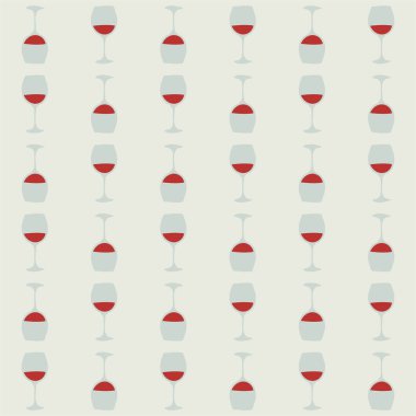 Kırmızı şarap kadehi kusursuz desen, her amaç için harika tasarım. Doodle tarzı. Elle çizilmiş görüntü. Şablonu tekrarla. Parti içkileri konsepti. Serbest çizim. Çizgi film taslağı