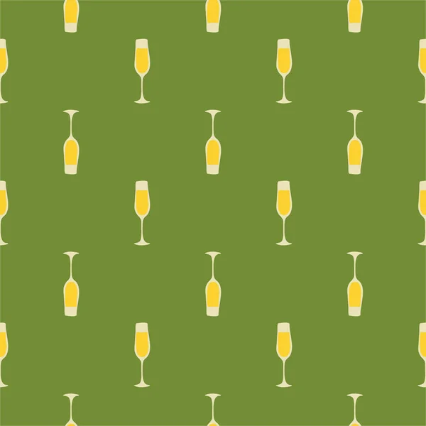 Champagnerglas Nahtloses Muster Tolles Design Für Jeden Zweck Doodle Stil — Stockvektor