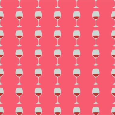 Kırmızı şarap kadehi kusursuz desen, her amaç için harika tasarım. Doodle tarzı. Elle çizilmiş görüntü. Şablonu tekrarla. Parti içkileri konsepti. Serbest çizim. Çizgi film taslağı