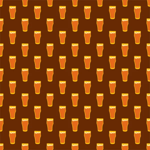 Beer Glass Seamless Pattern Great Design Any Purposes Doodle Style — Stock Vector