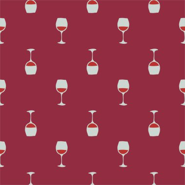 Kırmızı şarap kadehi kusursuz desen, her amaç için harika tasarım. Doodle tarzı. Elle çizilmiş görüntü. Şablonu tekrarla. Parti içkileri konsepti. Serbest çizim. Çizgi film taslağı