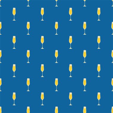 Şampanya kadehinin pürüzsüz deseni, her amaç için harika bir tasarım. Doodle tarzı. Elle çizilmiş görüntü. Renk tekrarlama şablonu. Parti içkileri konsepti. Serbest çizim. Çizgi film taslağı