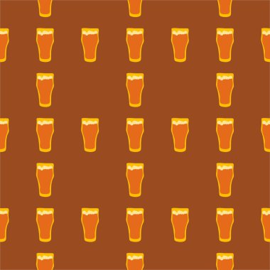 Bira bardağının dikişsiz deseni, her amaç için harika bir tasarım. Doodle tarzı. Elle çizilmiş görüntü. Renk tekrarlama şablonu. Parti içkileri konsepti. Serbest çizim. Çizgi film taslağı