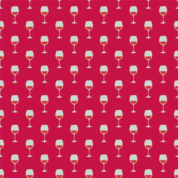 Bicchiere Vino Rosso Modello Senza Cuciture Grande Design Qualsiasi Scopo — Vettoriale Stock