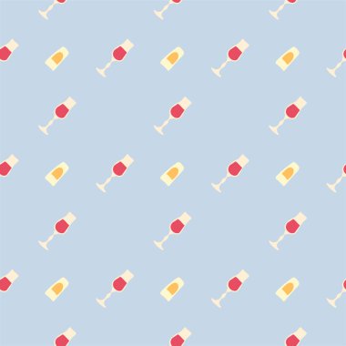 Likörsüz cam desen, her amaçla harika tasarım. Doodle tarzı. Elle çizilmiş görüntü. Şablonu tekrarla. Parti içkileri konsepti. Serbest çizim. Çizgi film taslağı