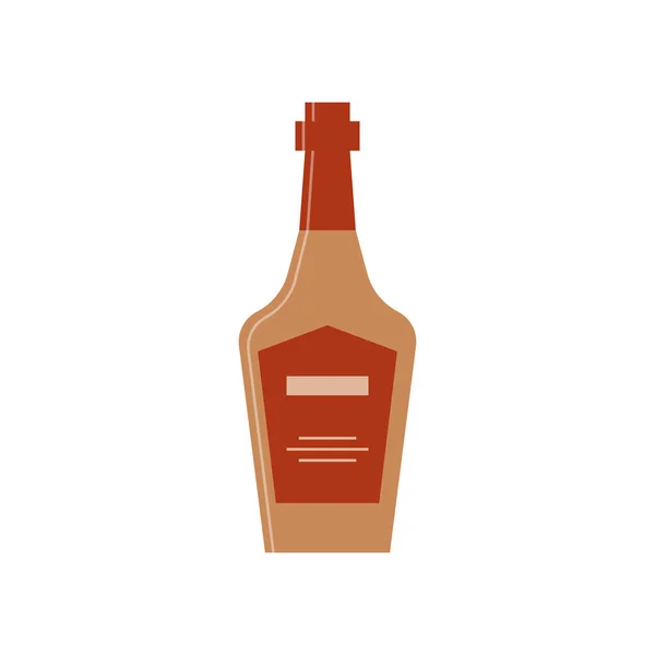 Bottle Whiskey Great Design Any Purposes Cognac Brandy Rum Flat — Stock Vector