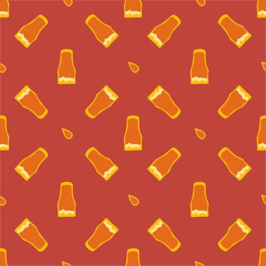 Bira bardağının dikişsiz deseni, her amaç için harika bir tasarım. Doodle tarzı. Elle çizilmiş görüntü. Renk tekrarlama şablonu. Parti içkileri konsepti. Serbest çizim. Çizgi film taslağı