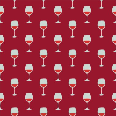 Kırmızı şarap kadehi kusursuz desen, her amaç için harika tasarım. Doodle tarzı. Elle çizilmiş görüntü. Şablonu tekrarla. Parti içkileri konsepti. Serbest çizim. Çizgi film taslağı