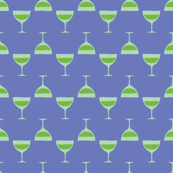 Vermouth Glass Seamless Pattern Great Design Any Purposes Doodle Style — Stock Vector