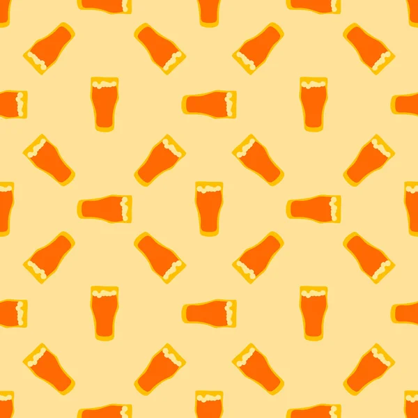 Pivní Sklo Bezešvé Vzor Skvělý Design Pro Všechny Účely Doodle — Stockový vektor