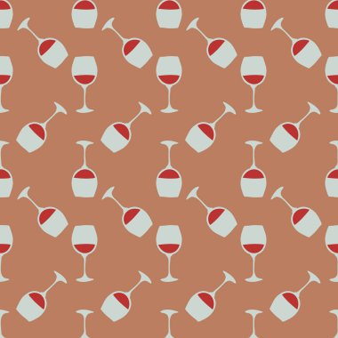 Kırmızı şarap kadehi kusursuz desen, her amaç için harika tasarım. Doodle tarzı. Elle çizilmiş görüntü. Şablonu tekrarla. Parti içkileri konsepti. Serbest çizim. Çizgi film taslağı