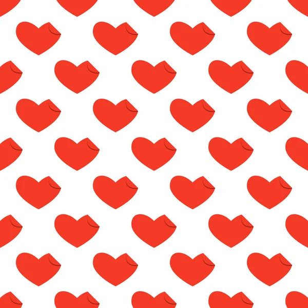 Patrón Sin Costuras Arte Línea Forma Corazón Rojo Con Una — Archivo Imágenes Vectoriales