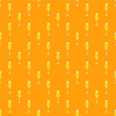 Şampanya kadehinin pürüzsüz deseni, her amaç için harika bir tasarım. Doodle tarzı. Elle çizilmiş görüntü. Renk tekrarlama şablonu. Parti içkileri konsepti. Serbest çizim. Çizgi film taslağı