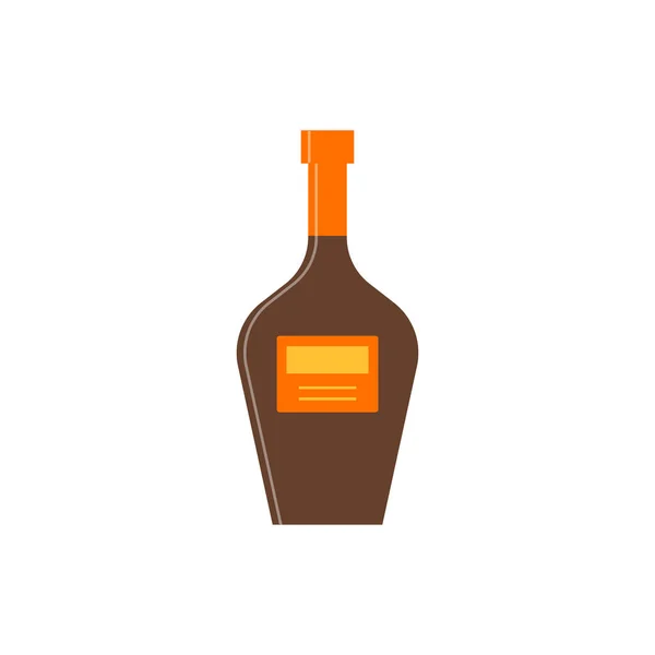 Bottle Whiskey Liquor Great Design Any Purposes Cognac Brandy Rum — Vetor de Stock