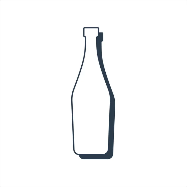 Vermouth Bottle Alcoholic Drink Parties Celebrations Simple Black Line Shapes — ストックベクタ