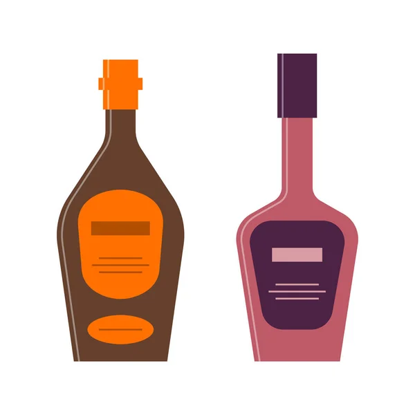 Bottle Whiskey Liquor Great Design Any Purposes Flat Style Color — Vector de stock