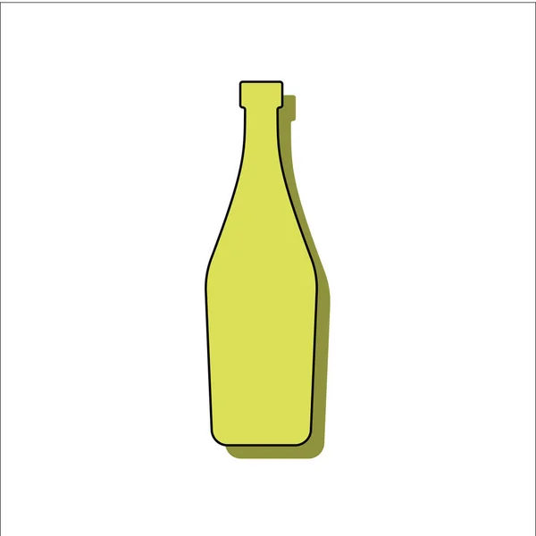 Vermouth Bottle Alcoholic Drink Parties Celebrations Simple Shape Isolated Contour — Wektor stockowy