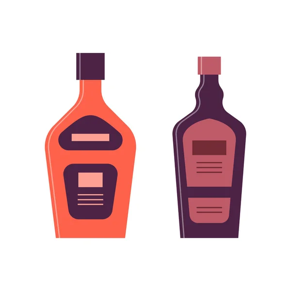Bottle Liquor Great Design Any Purposes Flat Style Color Form — 스톡 벡터