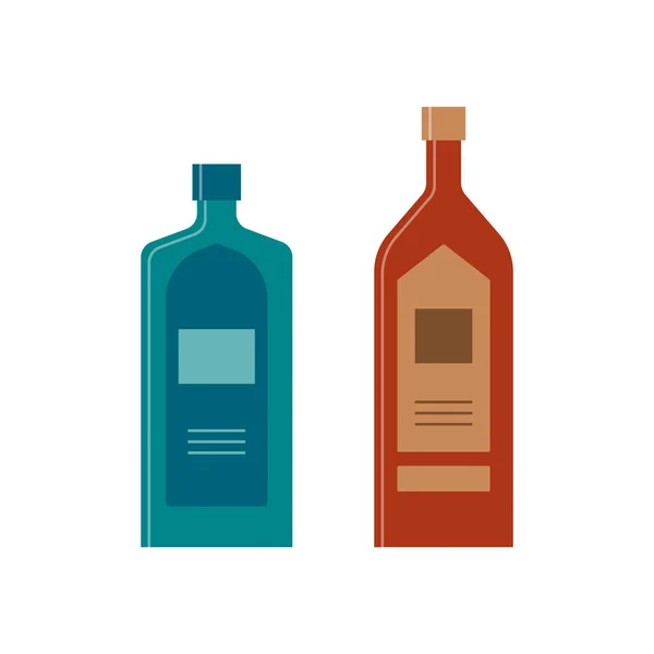 Bottle Whiskey Gin Great Design Any Purposes Flat Style Color — Stockový vektor