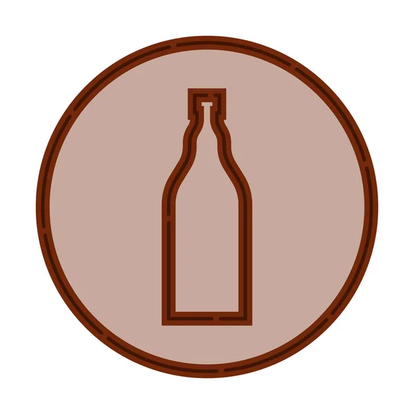 Illustration Bottle Brandy Flat Style Form Thin Lines Form Background — 스톡 벡터