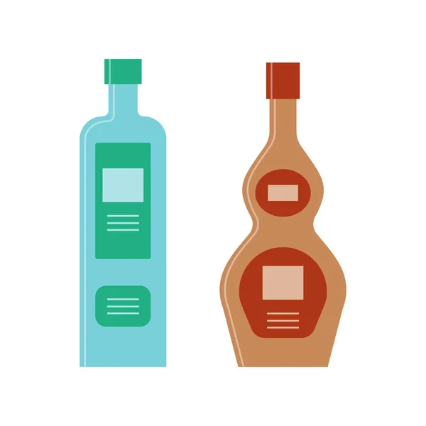 Bouteille Gin Cognac Grand Design Pour Tous Les Usages Style — Image vectorielle