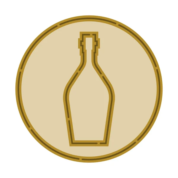 Illustration Bouteille Whisky Dans Style Plat Forme Lignes Fines Sous — Image vectorielle