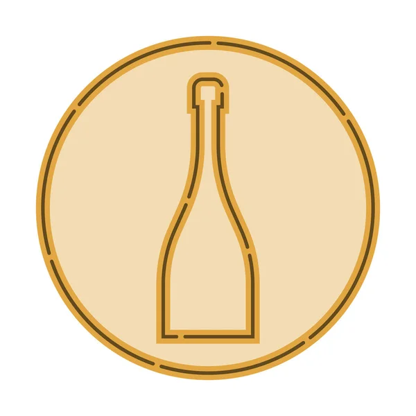 Illustration Bouteille Champagne Style Plat Sous Forme Fines Lignes Sous — Image vectorielle