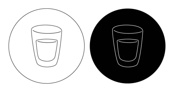 伏特加玻璃杯在细线上 卡通素描设计 涂鸦的风格 黑色白手画的图像 咖啡馆 派对派对的派对饮酒概念 两种例证 — 图库矢量图片