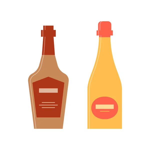 Botella Whisky Champán Gran Diseño Para Cualquier Propósito Botella Icono — Vector de stock
