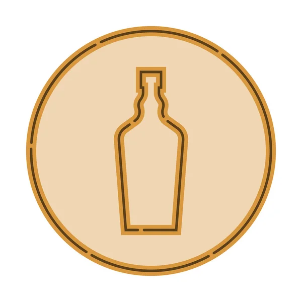 Illustration Bottle Brandy Flat Style Form Thin Lines Form Background — Stock vektor