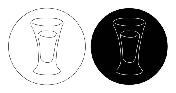龙舌兰杯呈细线状 卡通素描设计 涂鸦的风格 黑色白手画的图像 咖啡馆 派对派对的派对饮酒概念 两种例证 — 图库矢量图片