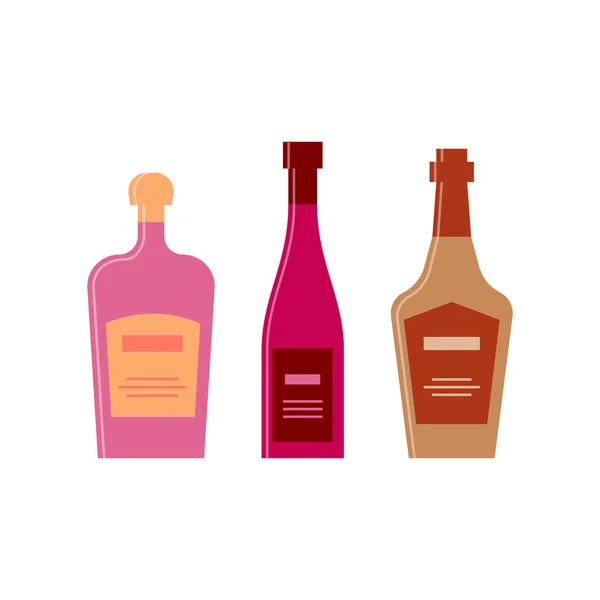 Bottle Cream Red Wine Whiskey Great Design Any Purposes Icon — Stock Vector