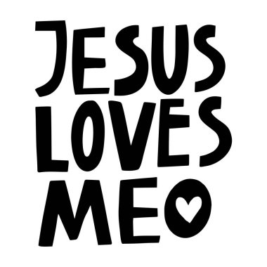 Vektör el harfleri İsa beni siyah seviyor