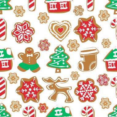 Zencefilli kurabiyelerle kusursuz Noel deseni