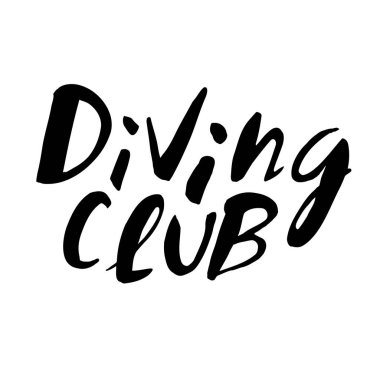 vektör el yazısı yazması dalış kulübü siyah olarak günlük tarzda yapılır