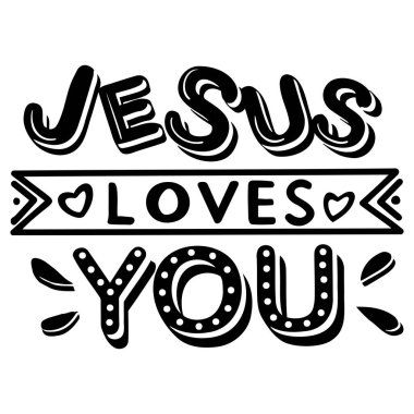 vektör el yazısı yazması. İsa seni siyahla seviyor.