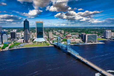 Jacksonville, Florida şehir merkezi. Ana Cadde Jacksonville Köprüsü Kenti