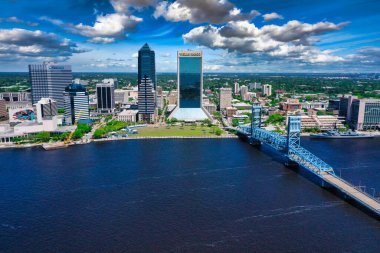 Jacksonville, Florida şehir merkezi. Ana Cadde Jacksonville Köprüsü Kenti